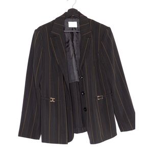 Vertical Stripes Suit Jacket with Buttons - M/L